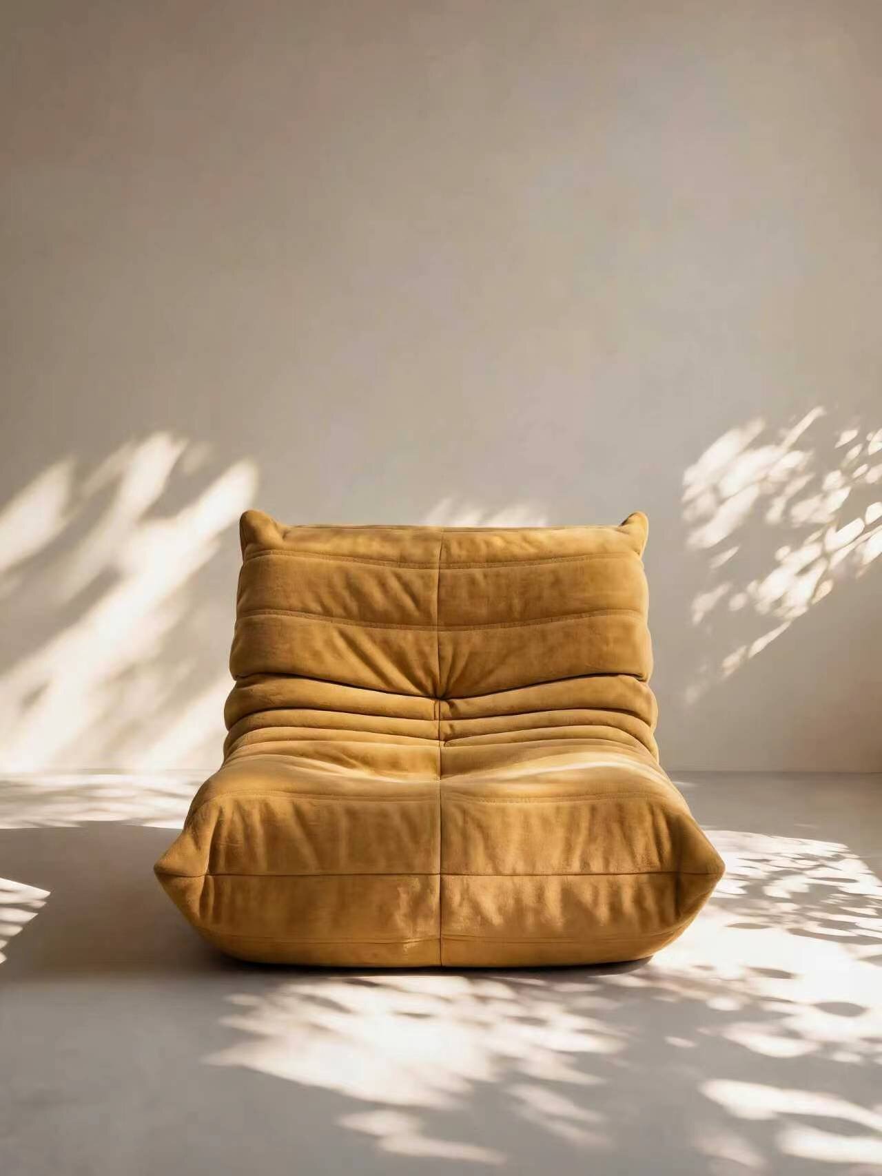 A full-size sofa vacuum-compressed and packed into a single carton